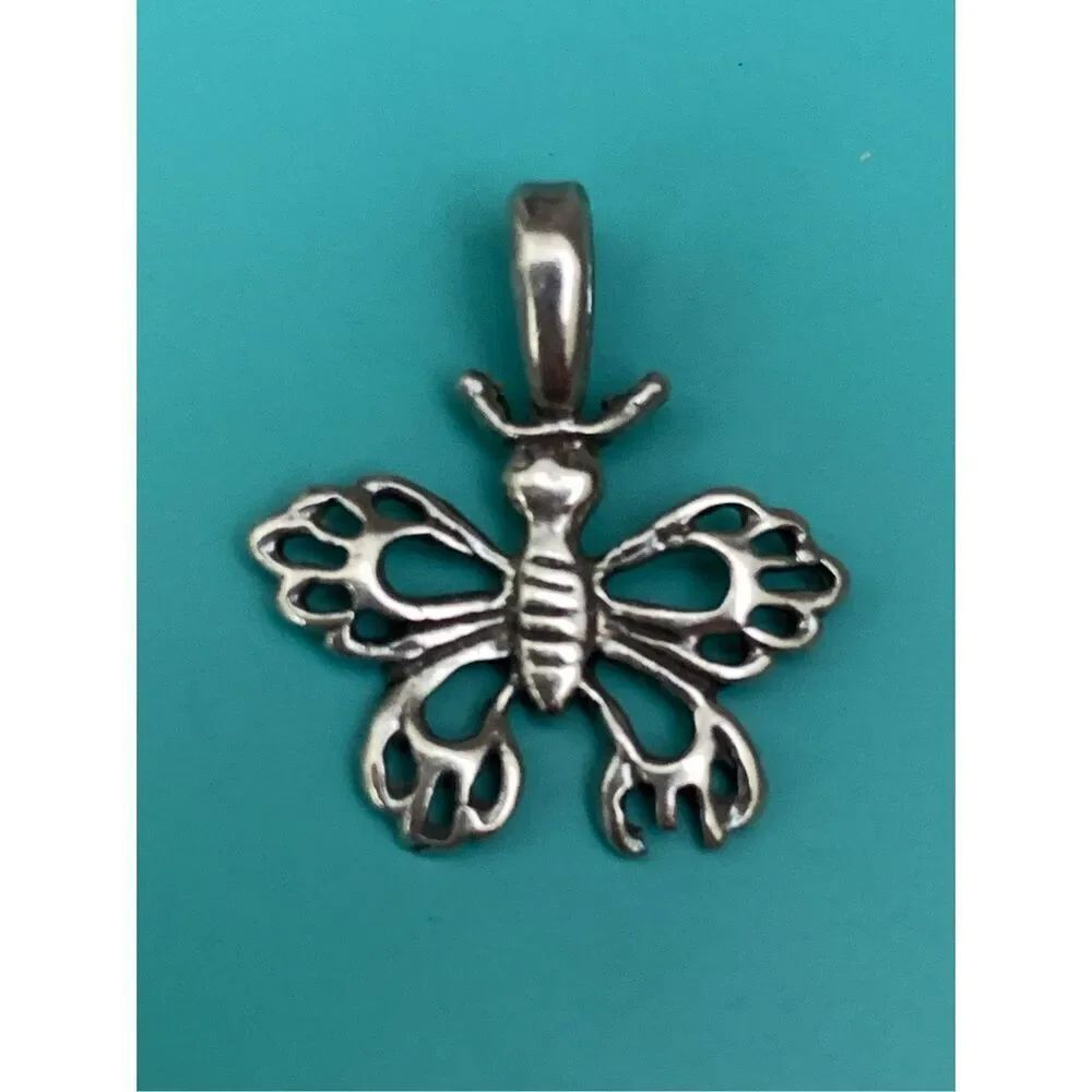 Butterfly with Bale Sterling Silver Jewelry Charm #garden